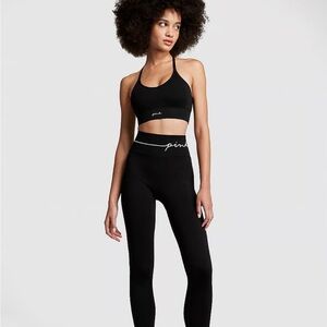 Victoria’s Secret PINK - Classic Seamless Black Sports Bra and Leggings Set NWOT